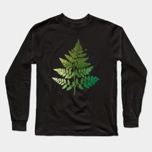 Green Fern Leaf Art Long Sleeve T-Shirt